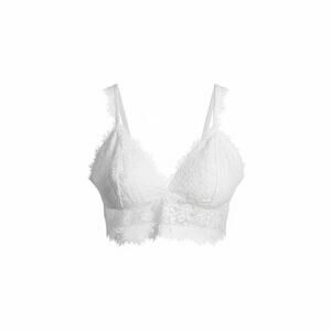 Aerie Eyelash Lace Padded Triangle Bralette Size M Cream White Adjustable